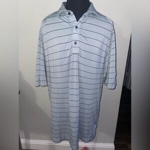 FootJoy Men’s Short Sleeve Golf Polo Black/Grey‎ Stripe Shirt Medium”Poppy Ridge